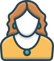 color icon for woman vector