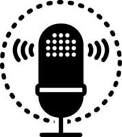 solid icon for voice recognition vector