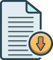 solid icon for document vector