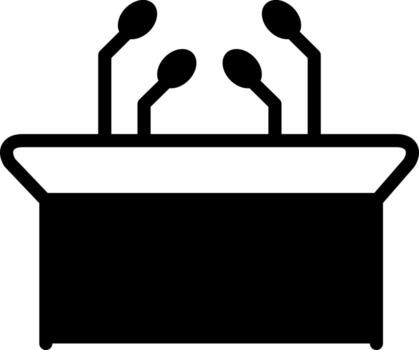 solid icon for interview vector
