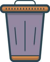 solid icon for bin vector