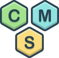 color icon for cms vector
