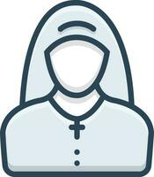 color icon for nun vector