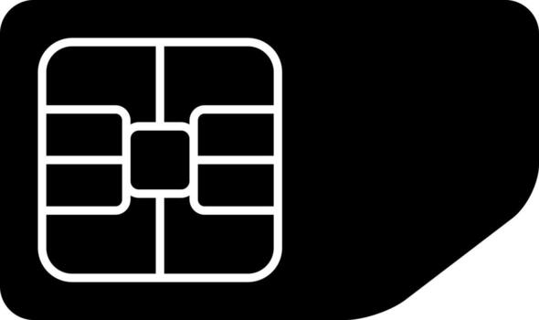 solid icon for sim vector