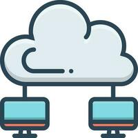 color icon for cloud vector