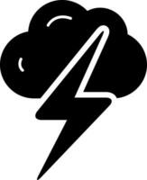 solid icon for thunder vector