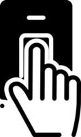 solid icon for finger scan vector