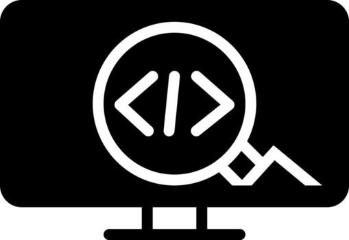solid icon for code vector