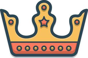 color icon for crown vector