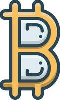 color icon for bitcoin vector