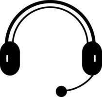 solid icon for headphone vector