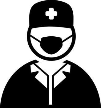 solid icon for doctor vector