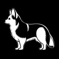 corgi, negro y blanco vector ilustración