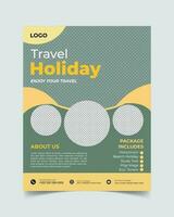 TRAVEL Flayer orange color .for social media ads. web banner template vector