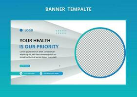 Medical web banner template. For social media ads vector