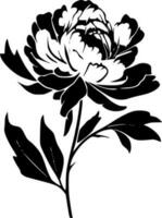 Peony, Minimalist and Simple Silhouette - Vector illustration