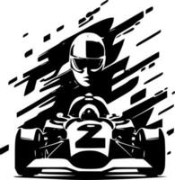 Racing, Black and White Vector illustration