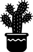 cactus - negro y blanco aislado icono - vector ilustración