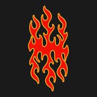 Old Flames New Look with Streetwear Objects Objects Vector Collection. Retro Fire and Streetwear Objects Vector Collection.