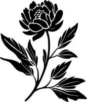 Peony, Minimalist and Simple Silhouette - Vector illustration