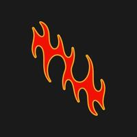 Old Flames New Look with Streetwear Objects Objects Vector Collection. Retro Fire and Streetwear Objects Vector Collection.