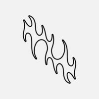 Old Flames New Look with Streetwear Objects Objects Vector Collection. Retro Fire and Streetwear Objects Vector Collection.