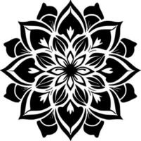 Mandala, Black and White Vector illustration