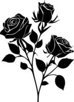 Roses, Minimalist and Simple Silhouette - Vector illustration