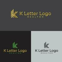 K Letter Realtor or Real estate Logo vector