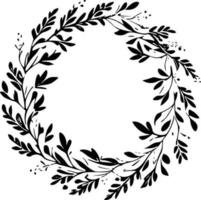 Wreath, Black and White Vector illustration