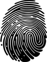 Fingerprint, Black and White Vector illustration