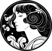 Art Nouveau, Minimalist and Simple Silhouette - Vector illustration