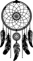 Dream Catcher - Black and White Isolated Icon - Vector illustration