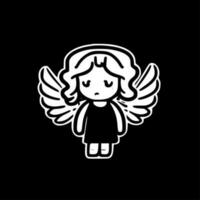Angel - Black and White Isolated Icon - Vector illustration