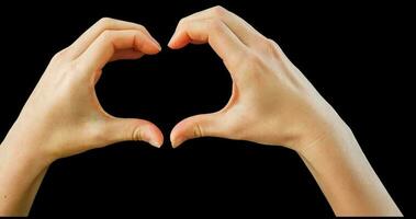 2 Hand Heart Shape Background, Making Heart Sign with two hands Green Screen background video