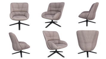 chaise cuir marron isolé sur blanc arrière-plan, 3d png. png