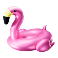 flamingo bird pink rubber ring lifebuoy white background Isolated transparent PNG. png