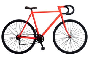 bicycle red white background Isolated transparent PNG. png