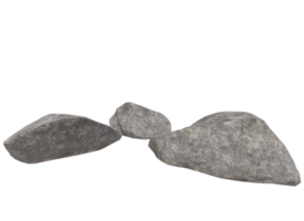 rock stone isolated on white PNG file 3D rendering.