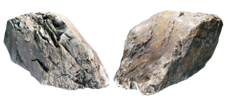 rock stone isolated on white PNG file 3D rendering.