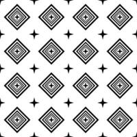 Seamless geometric pattern superimposed rhombus and four-pointed star minimalism modern style black color and white background. vector