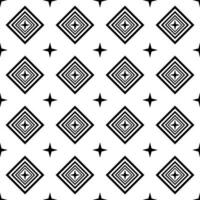 Seamless geometric pattern superimposed rhombus and four-pointed star minimalism modern style black color and white background. vector