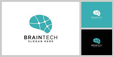 brain technology logo design vector template