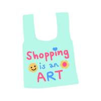 Cute Mint Colour Shopping Bag png