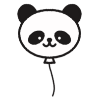 fofa panda Urso face balão elemento para decoração png