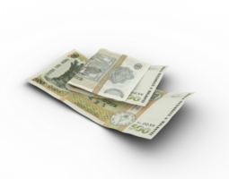 3D rendering of Double Moldovan leu notes isolated on transparent background png