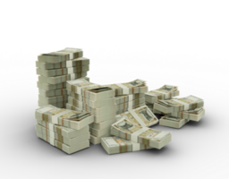 Stack of Moldovan leu notes. 3d rendering of bundles of money isolated on transparent background png