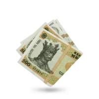 3d rendering of Folded Moldovan leu notes isolated on transparent background. png