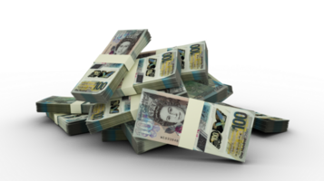 3D rendering of Stacks of Eastern Caribbean Dollar notes png