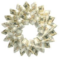 3d rendering of stacks of Moldovan leu arranged in a circular pattern. png